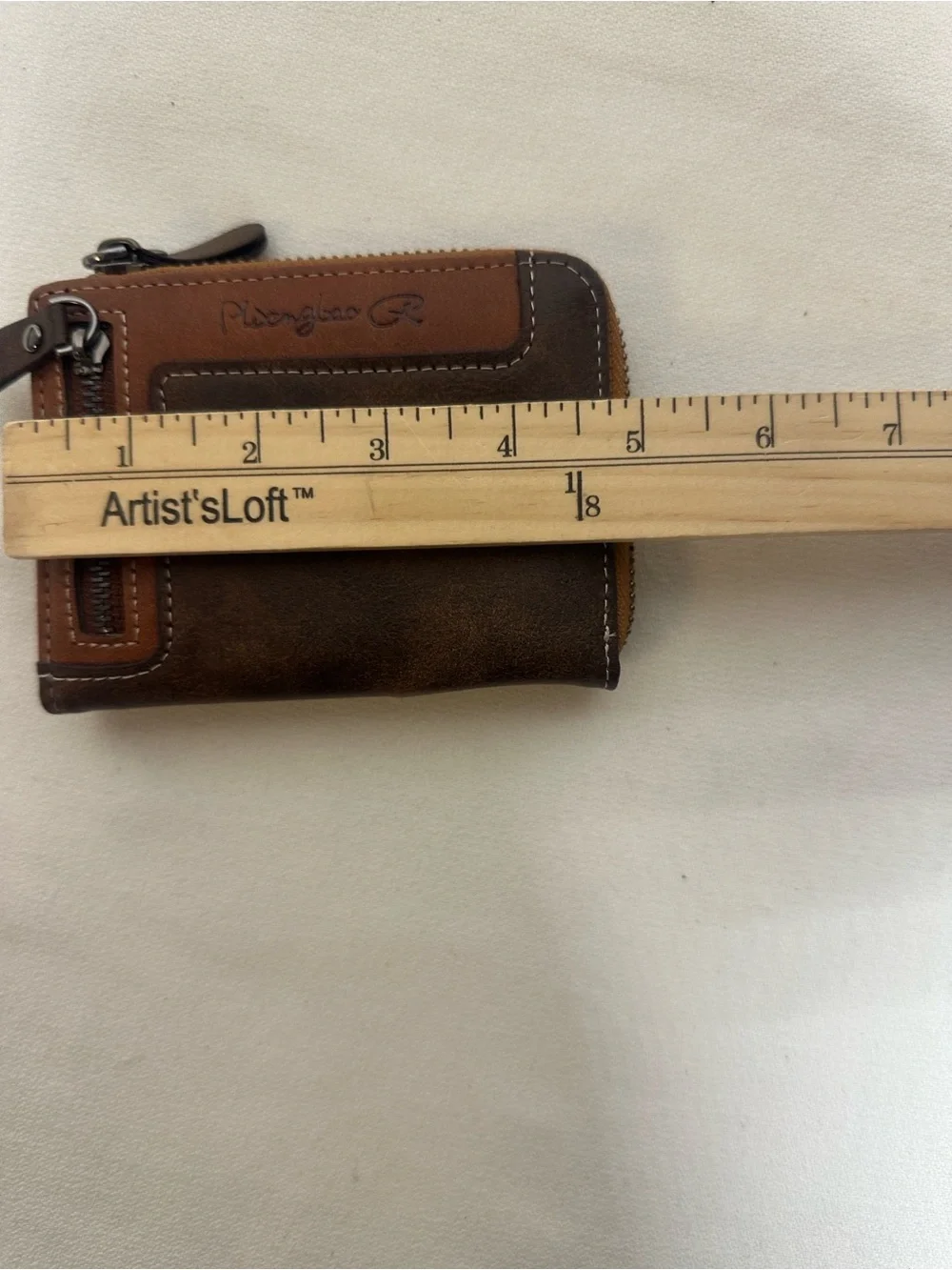 Mens Brown Bifold Zip Wallet - Unbranded